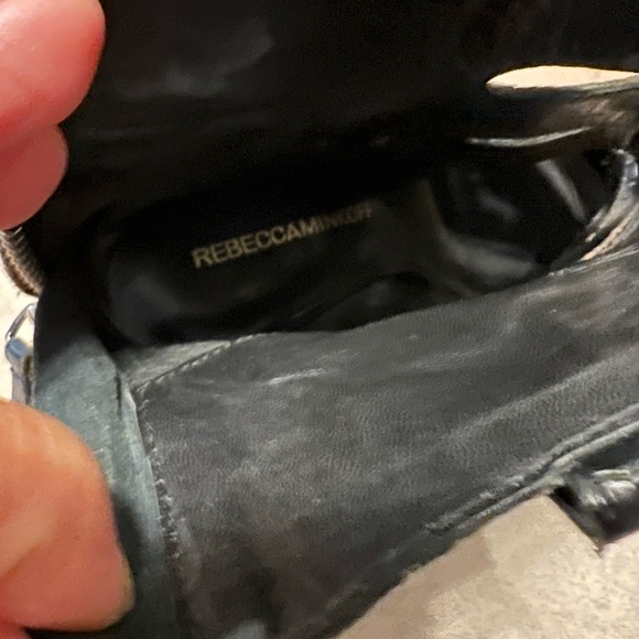 Black and Blue snake skin style Rebecca Minkoff wedges - Picture 3 of 3